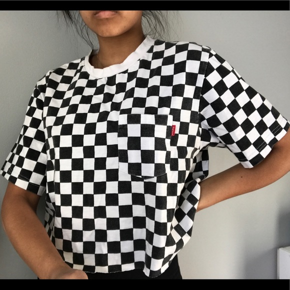 Supreme checkered reworked tshirt - Picture 2 of 3